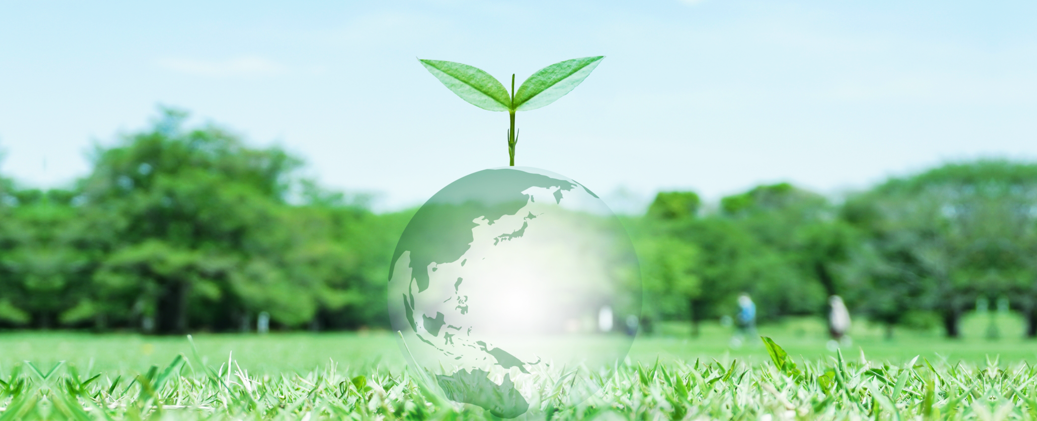 緑の風景と地球のイラスト