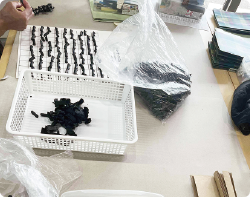 あゆみの会施設内作業‗ゴムバリ取り